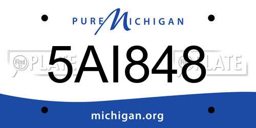 5AI848 Michigan License Plate