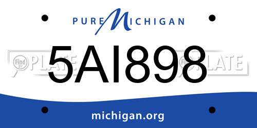 5AI898 Michigan License Plate