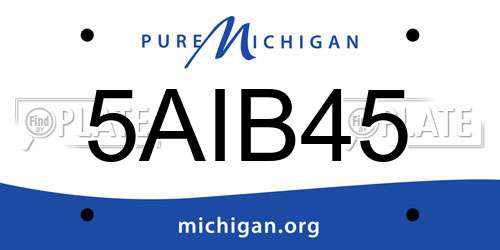 5AIB45 Michigan License Plate
