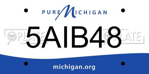 5AIB48 Michigan License Plate