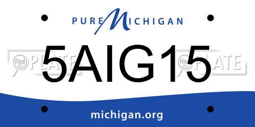 5AIG15 Michigan License Plate