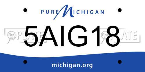 5AIG18 Michigan License Plate