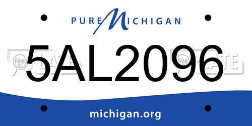 5AL2096 Michigan License Plate