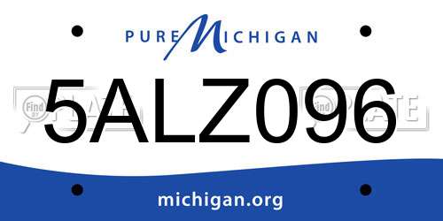 5ALZ096 Michigan License Plate