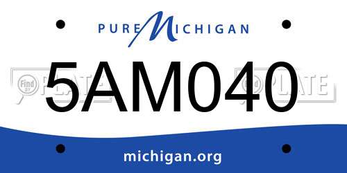 5AM040 Michigan License Plate