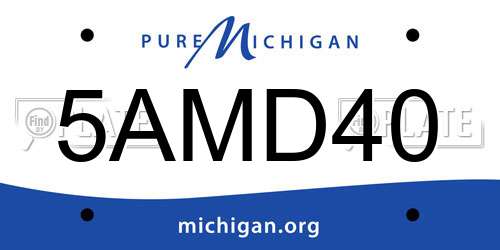 5AMD40 Michigan License Plate