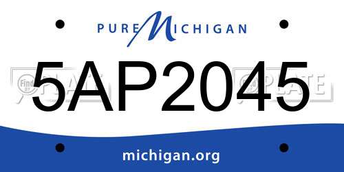 5AP2045 Michigan License Plate
