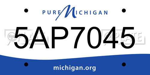 5AP7045 Michigan License Plate