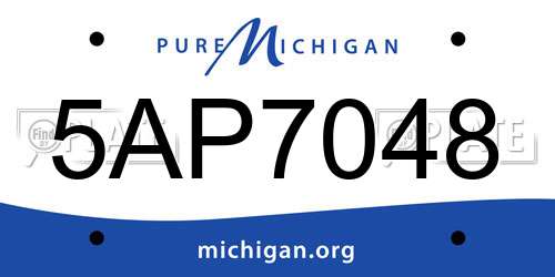 5AP7048 Michigan License Plate