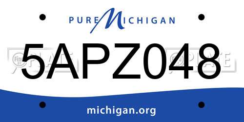 5APZ048 Michigan License Plate