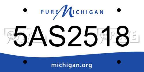 5AS2518 Michigan License Plate