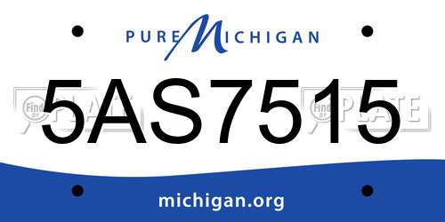 5AS7515 Michigan License Plate