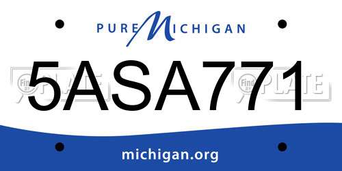5ASA771 Michigan License Plate
