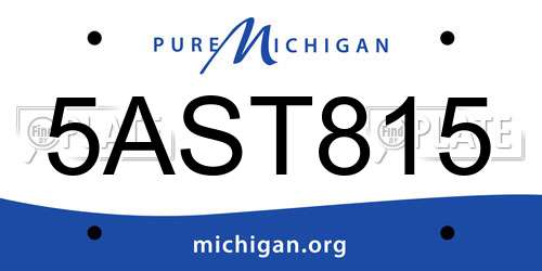 5AST815 Michigan License Plate