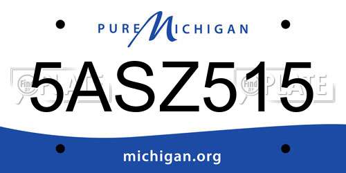 5ASZ515 Michigan License Plate