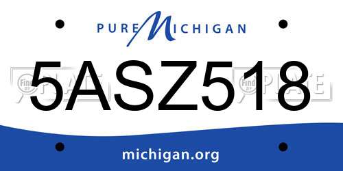 5ASZ518 Michigan License Plate