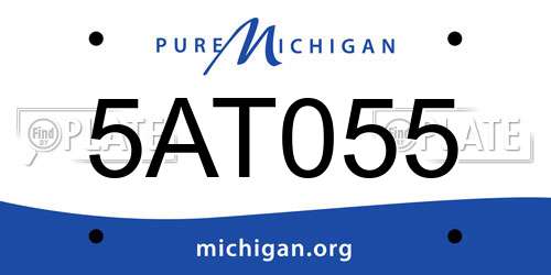 5AT055 Michigan License Plate