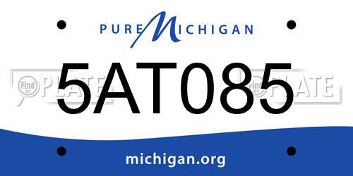 5AT085 Michigan License Plate