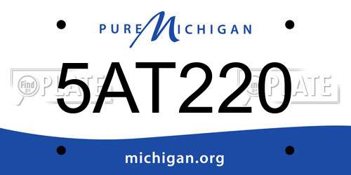 5AT220 Michigan License Plate