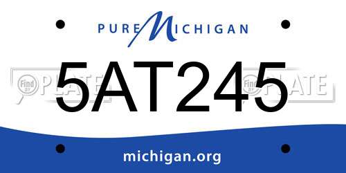 5AT245 Michigan License Plate