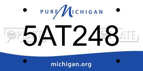 5AT248 Michigan License Plate
