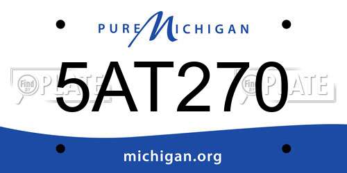 5AT270 Michigan License Plate