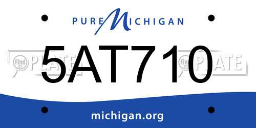 5AT710 Michigan License Plate