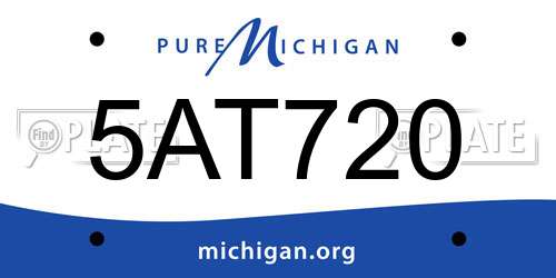 5AT720 Michigan License Plate