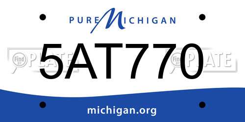 5AT770 Michigan License Plate