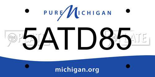 5ATD85 Michigan License Plate