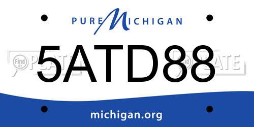 5ATD88 Michigan License Plate