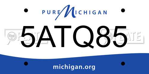 5ATQ85 Michigan License Plate