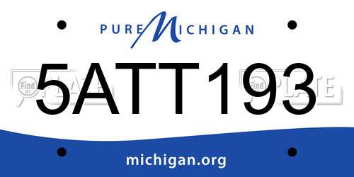 5ATT193 Michigan License Plate