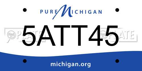 5ATT45 Michigan License Plate