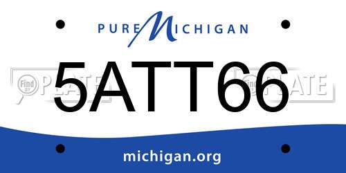 5ATT66 Michigan License Plate