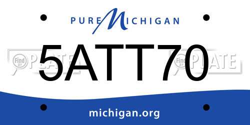5ATT70 Michigan License Plate