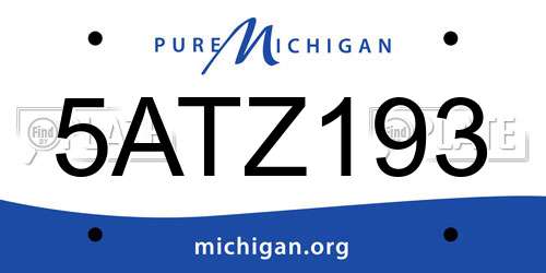 5ATZ193 Michigan License Plate