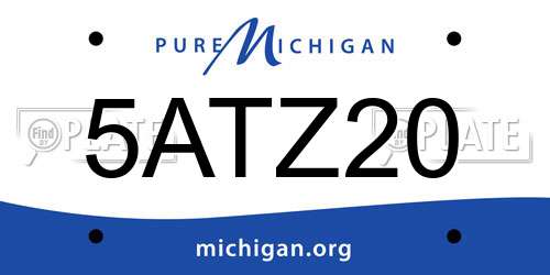 5ATZ20 Michigan License Plate