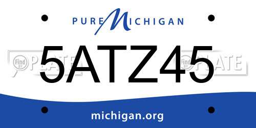 5ATZ45 Michigan License Plate