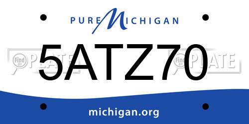 5ATZ70 Michigan License Plate