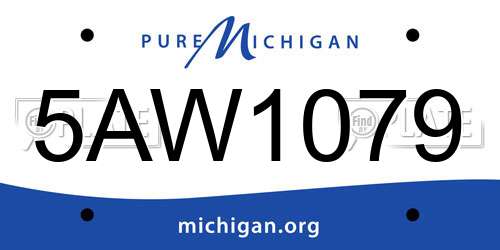 5AW1079 Michigan License Plate