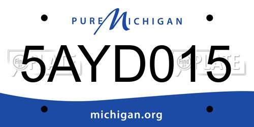 5AYD015 Michigan License Plate