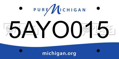 5AYO015 Michigan License Plate