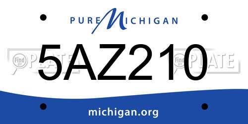 5AZ210 Michigan License Plate