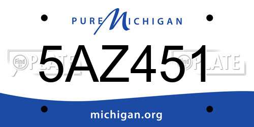 5AZ451 Michigan License Plate