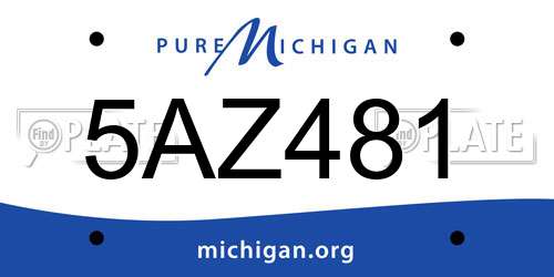 5AZ481 Michigan License Plate