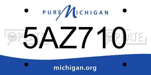 5AZ710 Michigan License Plate