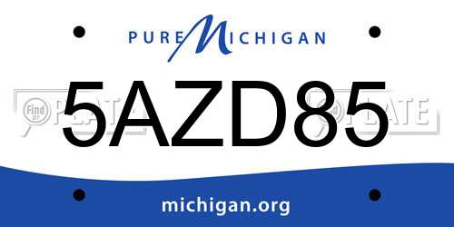 5AZD85 Michigan License Plate