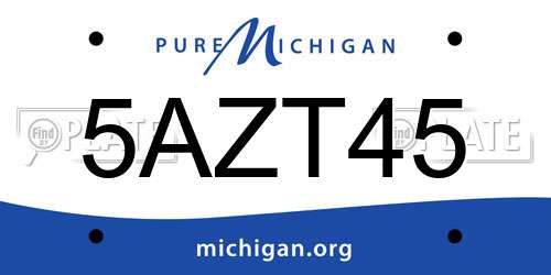 5AZT45 Michigan License Plate