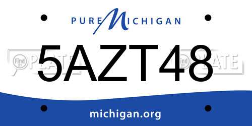 5AZT48 Michigan License Plate